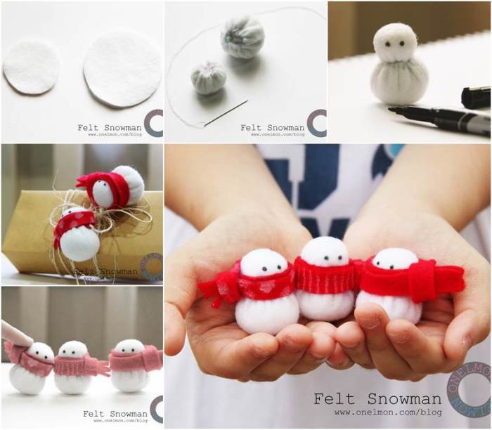 Creative ideas – diy adorable mini felt snowman christmas ornament 700x612.jpg