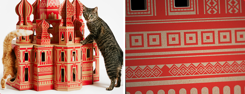 Flatpack cardboard cat houses architectural landmarks designboom 02.jpg