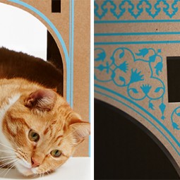 Flatpack cardboard cat houses architectural landmarks designboom 04.jpg