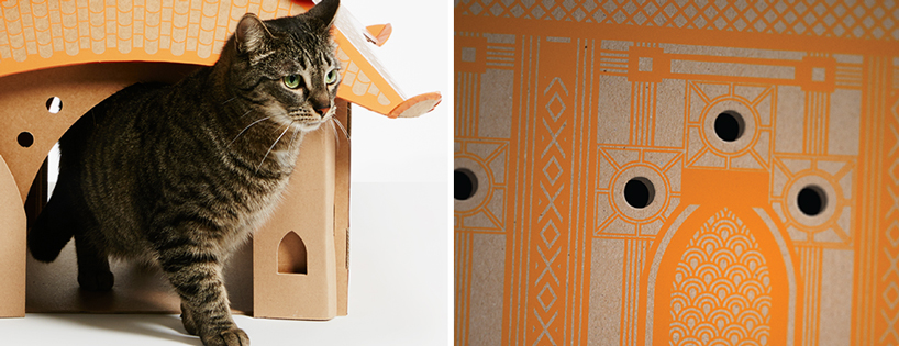 Flatpack cardboard cat houses architectural landmarks designboom 08.jpg