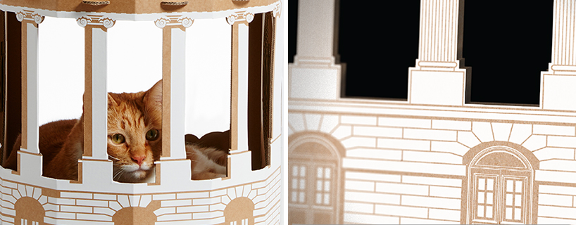 Flatpack cardboard cat houses architectural landmarks designboom 10.jpg