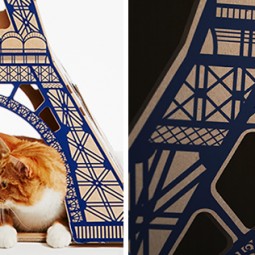 Flatpack cardboard cat houses architectural landmarks designboom 14.jpg