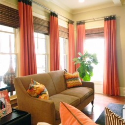 Elegantes wohnzimmer interieur moderne gardinen fuer wohnzimmer orange farbe.jpg
