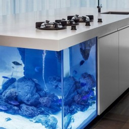 Aquarium ideen kochinsel blau beleuchtung spuele modern weiss hochglanz.jpg