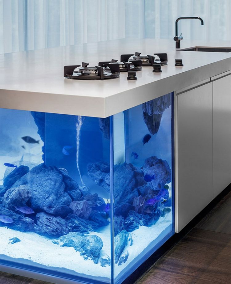 Aquarium ideen kochinsel blau beleuchtung spuele modern weiss hochglanz.jpg