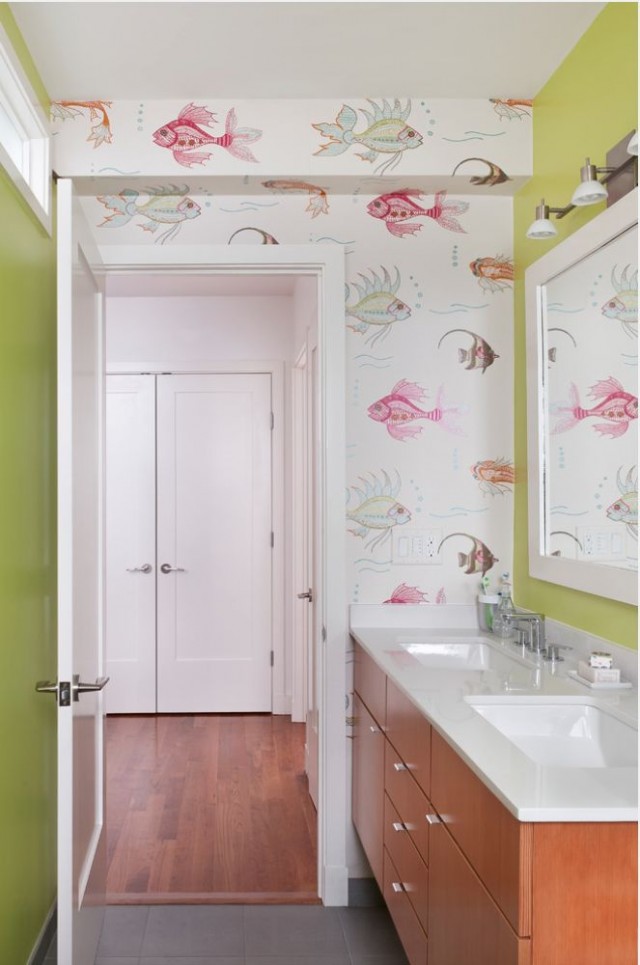 Bathroom new look with wallpaper.jpg