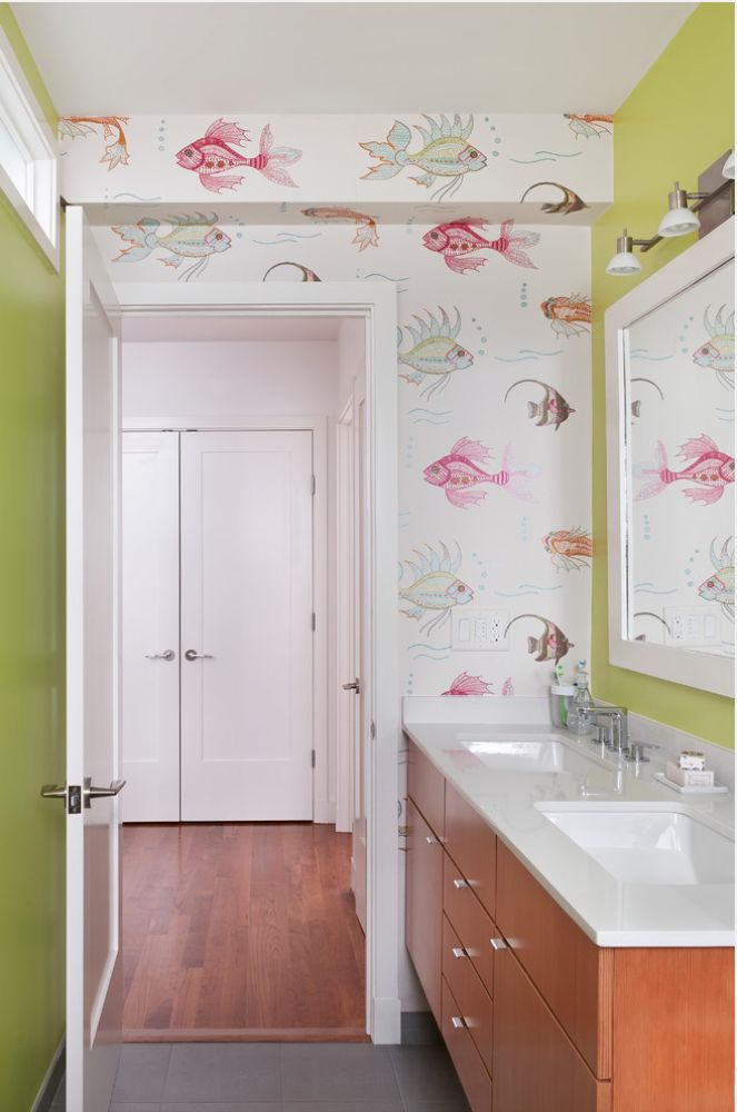 Bathroom new look with wallpaper.jpg