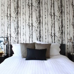 Bedroom wallpaper black whitre trees.jpg