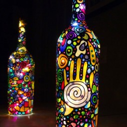 Diy lampen und leuchten led lampen orientalische lampen lampe mit bewegungsmelder designer lampen glas bemalen2.jpg