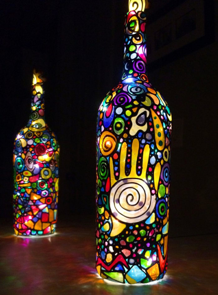 Diy lampen und leuchten led lampen orientalische lampen lampe mit bewegungsmelder designer lampen glas bemalen2.jpg
