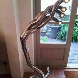 Recycled motorbike silencer lamp art.jpg