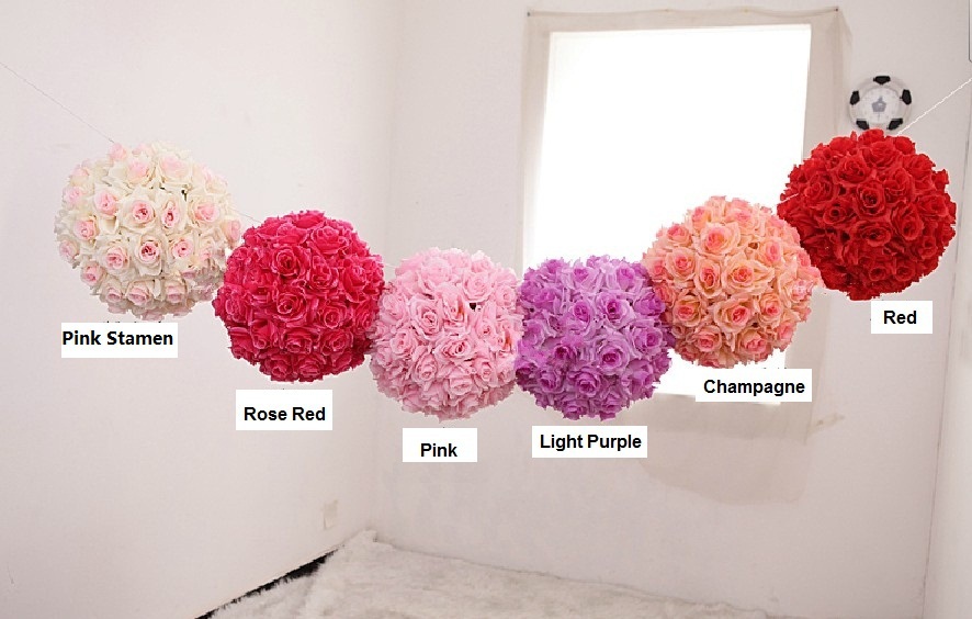 30cm diameter high compact artificial fabric silk rose flowers ball wedding party christmas house store decoration.jpg