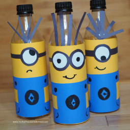 Minions inspired diy decor made with recycled soda bottles.png
