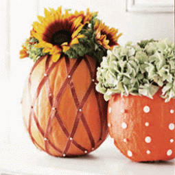 Pumpkin vase fall flowers sunflower bouquet decoration.gif
