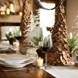 Tischdeko zu weihnachten rustikal tannebaum naturmaterialien wein.jpg