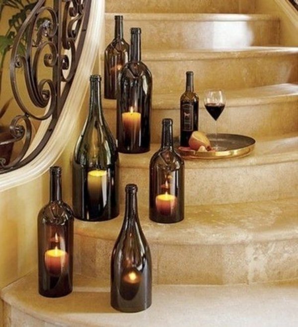 Designer leuchten diy lampe aus weinflasche kerzen dekoideen.jpg
