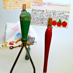 Recipe card holders made from vintage kitchen gadgets.jpg