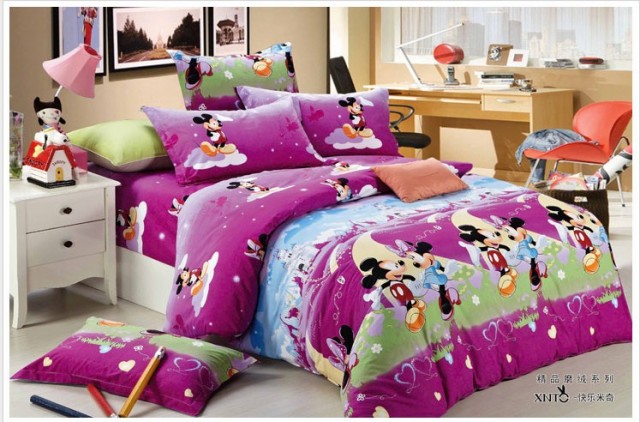 Modern bedroom purple minnie mouse bedroom set white bed frame without headboard purple brushed cotton mickey minnie mouse bedding sets white 2 drawer bedside table.jpg