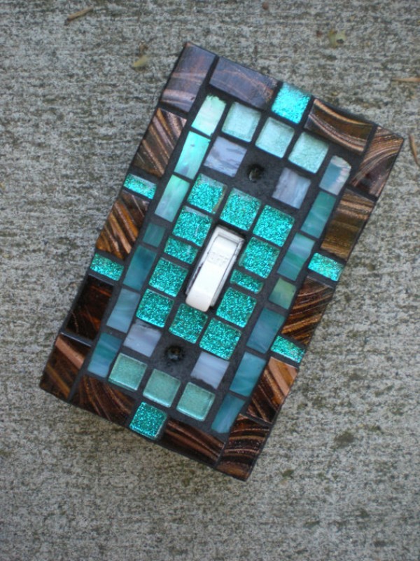 Mosaic light switch cover bronze and teal staine 280489883022481567.jpg