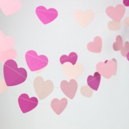 San10 pies de color rosa de papel guirnalda del corazón para san valentín decoración nupcial de.jpg