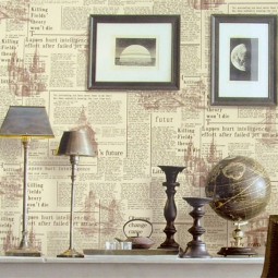 Wall covering emboss textured pattern wallpaper home decor font b newspaper b font vintage design o.jpg