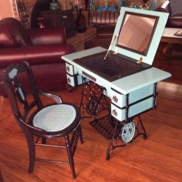 Antique sewing machine recycled as vanity table.jpg