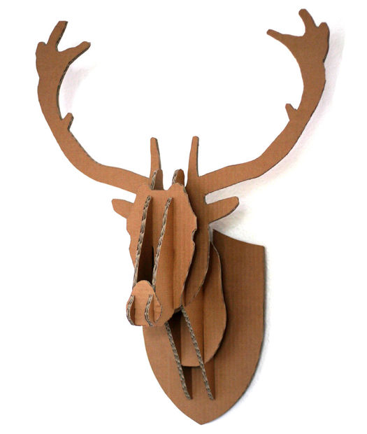 Cardboard box stag deer head wall hanging.jpg