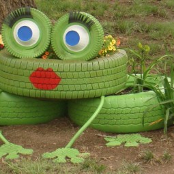 Creative ideas diy lovely frog garden decor from old tires.jpg