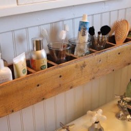 Diy bathroom organizer ideas turn a divided box or cd tower on its side and mount it on the wall as the greatest space saving organizer for your bathroom via itsy bits and.jpg