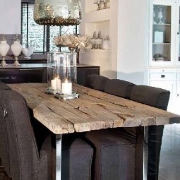 Rough wood and metal dining table.jpg