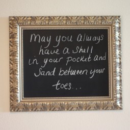Transform an antique picture frame into a fun chalkboard sign.jpg