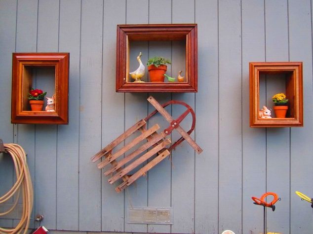 Turn old picture frames into wall plant hangers.jpg