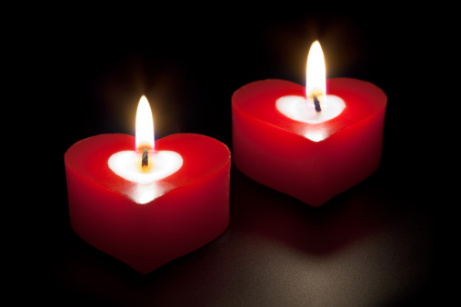 Valentines day candles