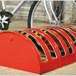 Barrel repurposed as a bike stand.jpg