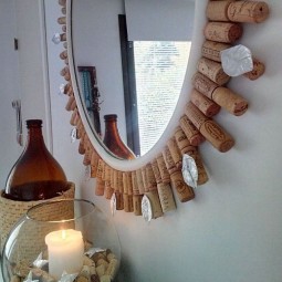 Diy wine cork mirror frame crafts home decor repurposing upcycling.jpg