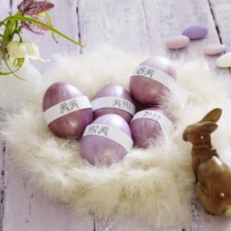 Easter decorations in white and purple.jpg