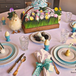 Easter table decorating idea vintage whimsical cute chick bunny pastel simple easy diy .jpg