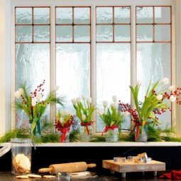 Fensterdeko basteln fruehling tulpen weiss glaeser gruen verzieren.jpg