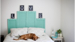 Make a gorgeous headboard with old shutters.jpg