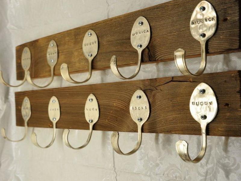 A coat rack from reclaimed wood and old spoons.jpg