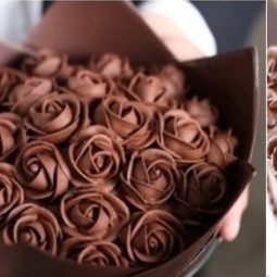 Chocolate cake decorating ideas chocolate roses via tumblr left and from zoe bakes right.jpg