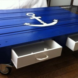 Pallet coffee table with lunger sign and drawers.jpg
