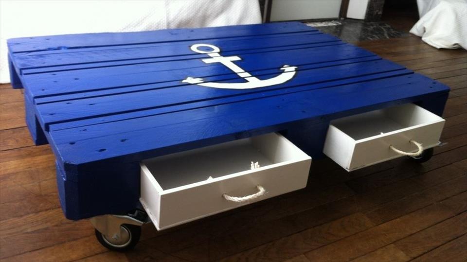Pallet coffee table with lunger sign and drawers.jpg