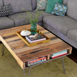 Pallet coffee table with metal hairpin legs diy 99 pallets diy how to painted furniture.jpg