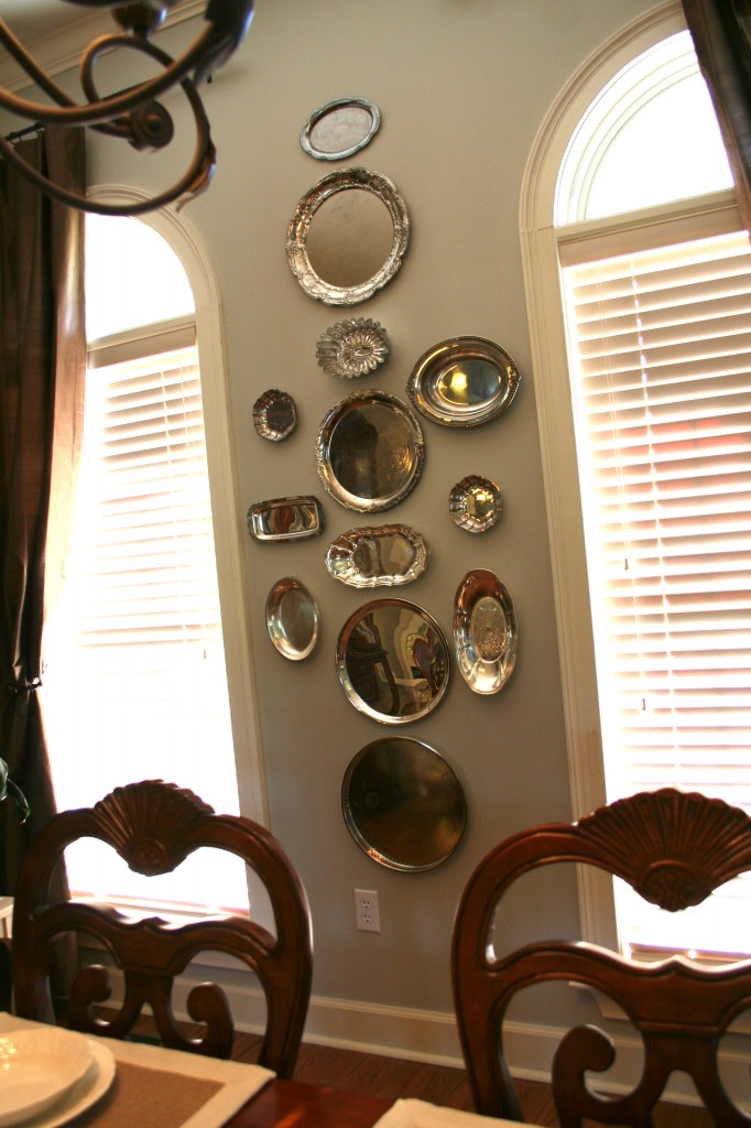 Turn vintage silver plate trays and servers into unique wall art.jpg