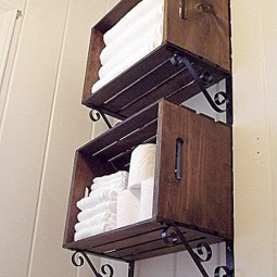 Create a wall storage with wooden crates.jpg