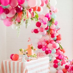 10 hot pink and peach balloon arch for the dessert table.jpg