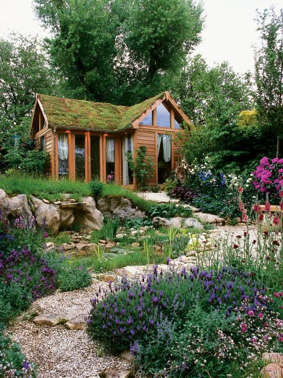 Sustainable Garden With Stone Path