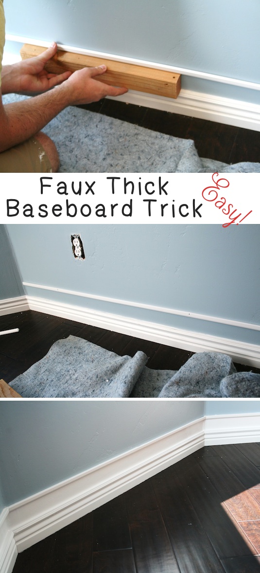 1. add faux thick baseboard with this simple trick 27 easy remodeling projects that will completely transform your home.jpg