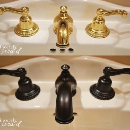 14. use rust oleum to paint outdated brass faucets hardware and fixtures 27 easy remodeling projects that will completely transform your home .jpg